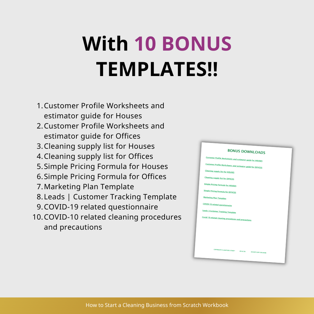 How to Start a Cleaning Business from Scratch Workbook