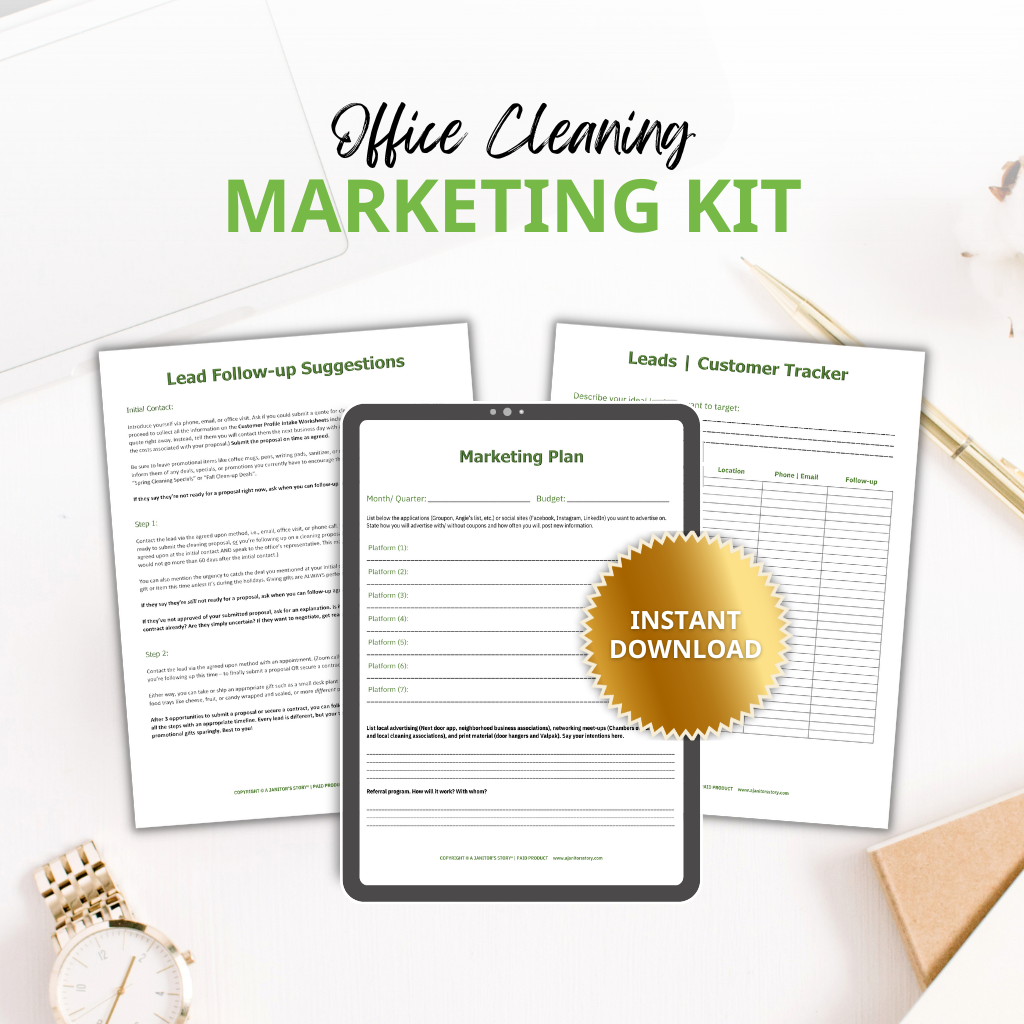 Office Cleaning Marketing Kit – A Janitor'S Story