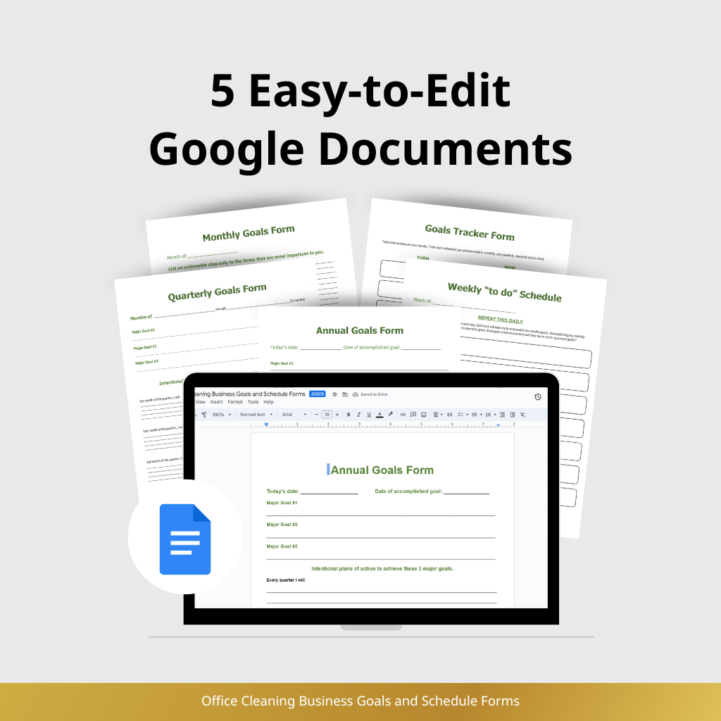 Office Cleaning Business Goals and Schedule Forms
