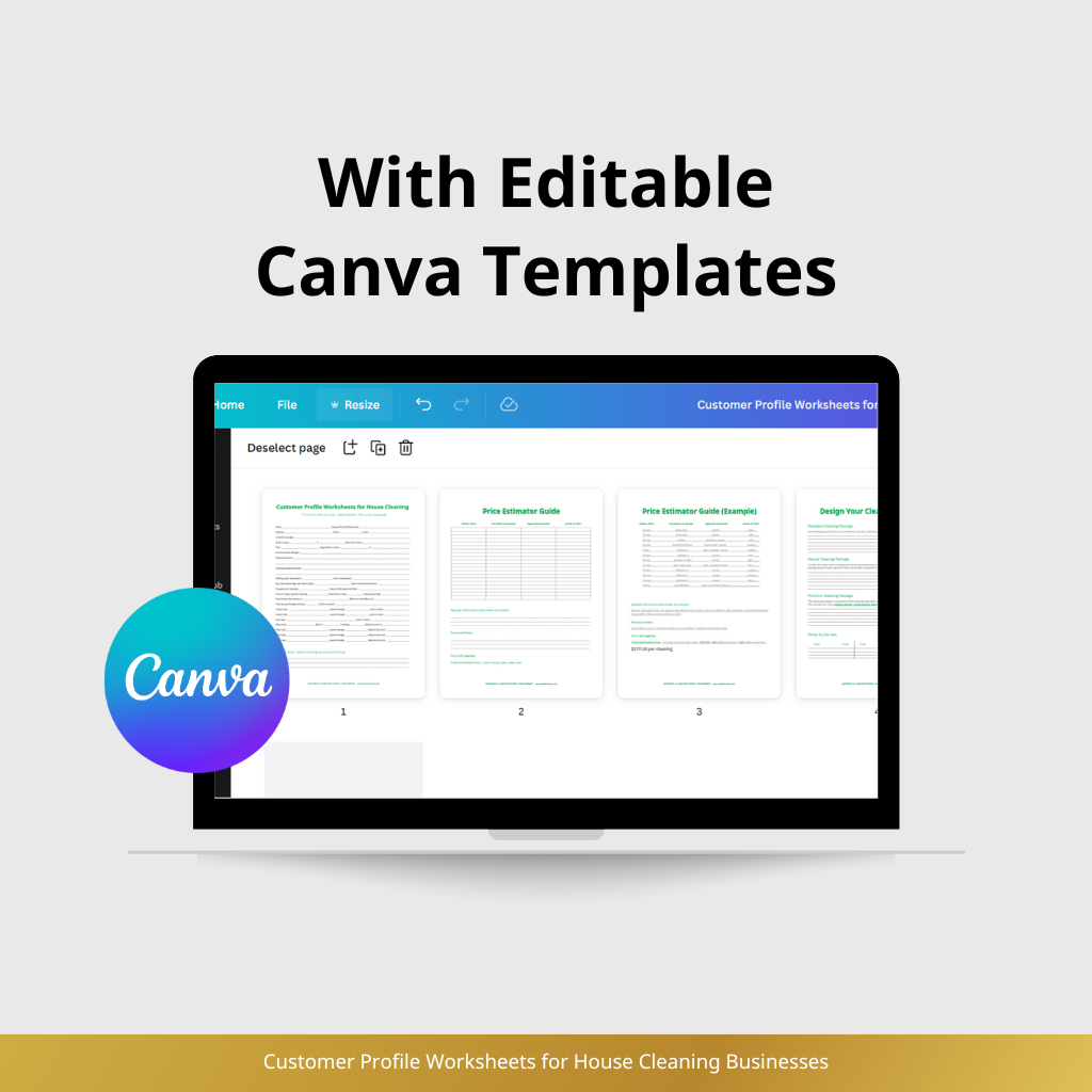 Customer Profile Worksheets for House Cleaning Businesses