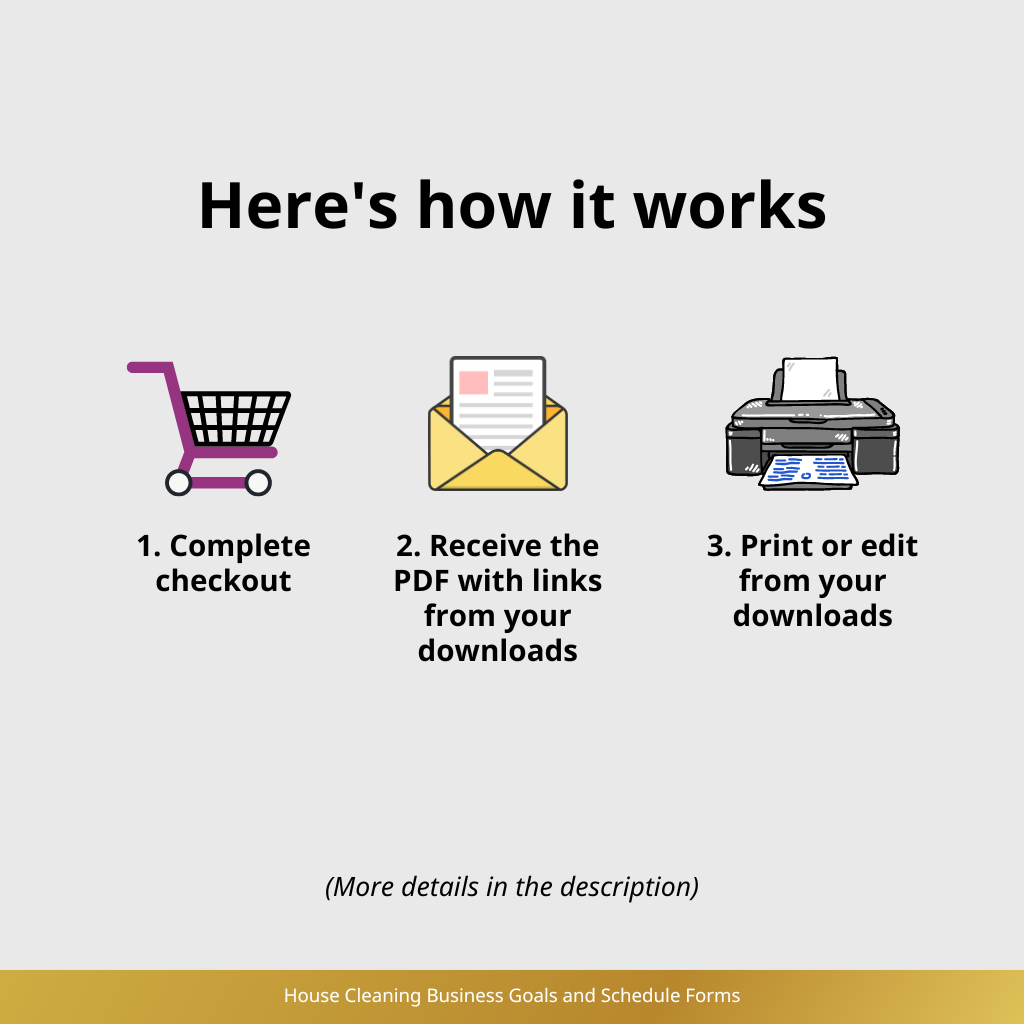 House Cleaning Business Goals and Schedule Forms
