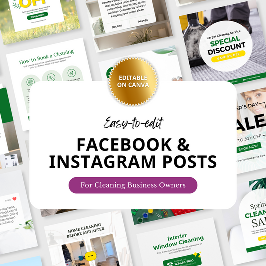 32 Facebook and Instagram Posts for Cleaning Business Owners