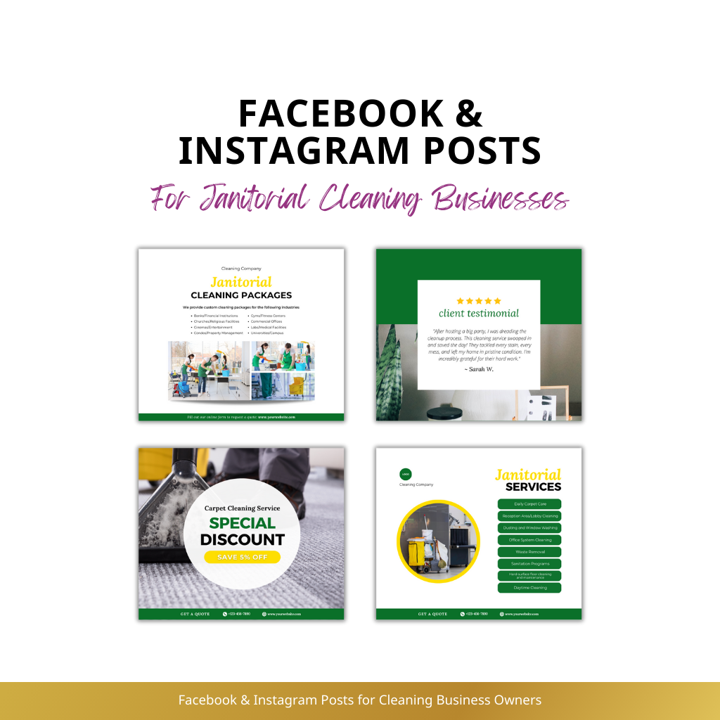 32 Facebook and Instagram Posts for Cleaning Business Owners