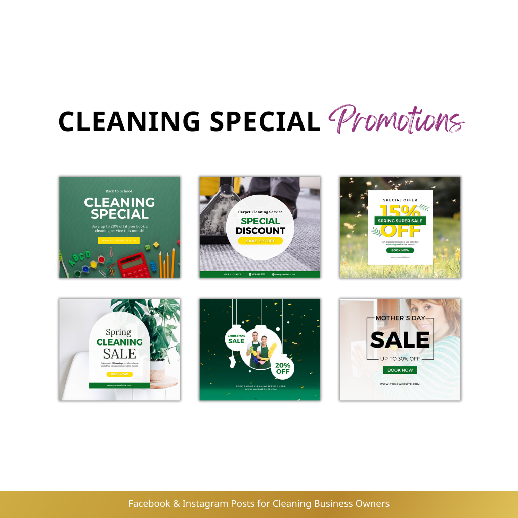 32 Facebook and Instagram Posts for Cleaning Business Owners