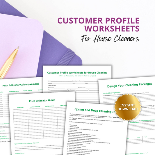 Customer Profile Worksheets for House Cleaning Businesses