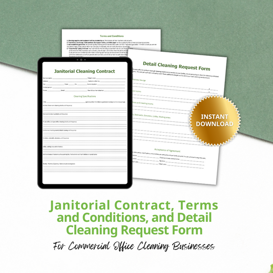 Janitorial Contract, Terms and Conditions, and Detail Cleaning Request Form
