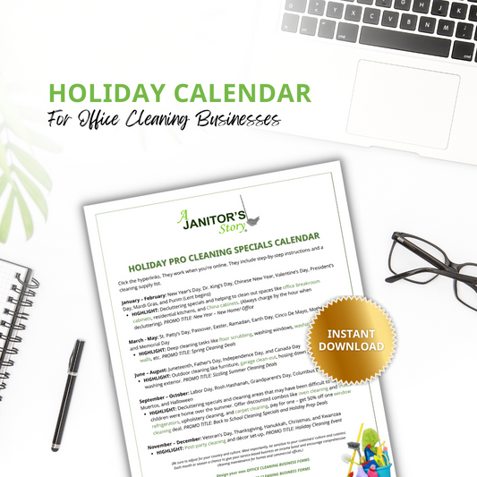 Holiday Calendar for Office Cleaning Business